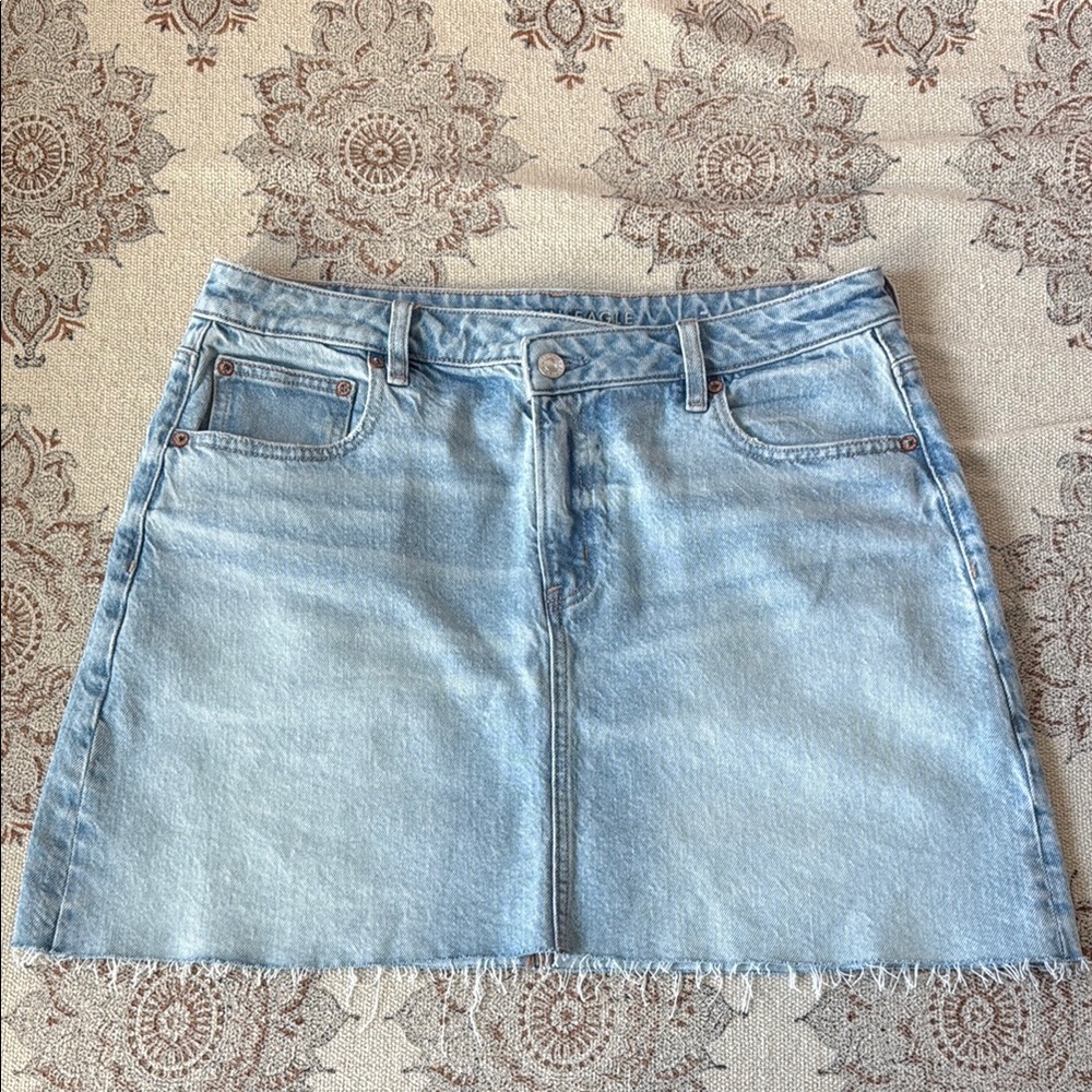 American Eagle Cross-Over Denim Mini Skirt